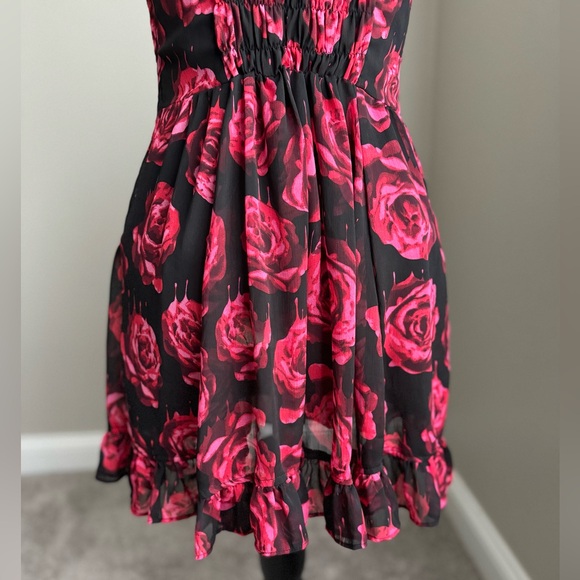 Royal Bones Gothic Emo Bleeding Roses Mini Dress - Picture 7 of 11